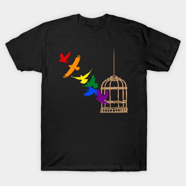 Rainbow Birds T-Shirt by Fusti